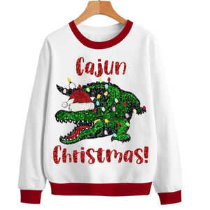 Sweat-shirt pour femme de créateur de Noël 2025 | Sweat-shirt décontracté à manches longues brodé de paillettes super confortable - Product Image 1