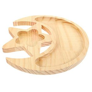 Top Quality Metal Divided Serving Platter With Bamboo Tray Hotel Supplies Snack Bowls Round Chip And <b>Dip</b> Trays At Cheapest Price - Product Image 5