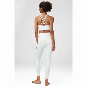 Seamless Yoga Set Women Solid Color High Waist Leggings Racerback Crop <b>Top</b> Full Length Activewear Two Piece Set - Product Image 6