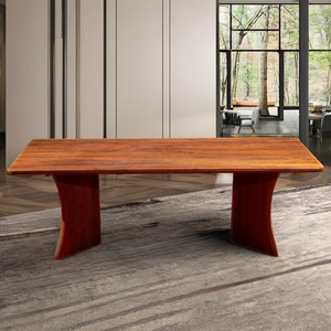 High Quality Solid <b>Walnut</b> Dining <b>Table</b> for 10 Rectangular with Stable PU Finish Elegant and Durable Dining Room Furniture - Product Image 2