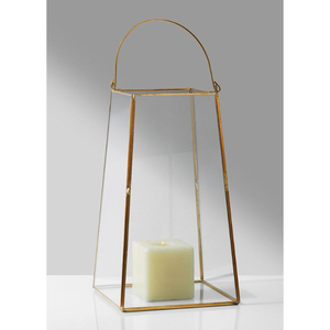 Lanterne en métal moderne en gros, cadre doré avec verre texturé et poignée pour la décoration de la maison, mariage, intérieur et extérieur - Product Image 4