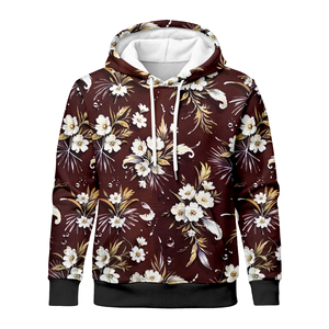 Sweat-shirt unisexe à capuche 100% coton avec imprimé fleuri confortable et élégant - Product Image 1