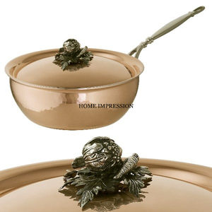 Top Seller Metal Copper Plated Food Warmer Casserole Hot <b>Pot</b> Stainless Steel <b>Lid</b> Kitchenware Tabletop Accessories From India - Product Image 3