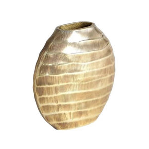 Florero Moderno de Aluminio con Forma Única, Chapado en Oro, Estilo Minimalista de Lujo, el Adorno para el Hogar Más Exigente - Product Image 1