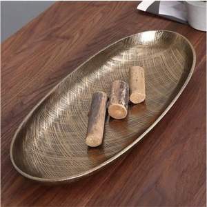 Antique Gold <b>Mirrored</b> Effect Decorative Tray Ornate Metal <b>Craft</b> Display Tray for Hotel Wedding Party Decor and Corporate Gifting - Product Image 5