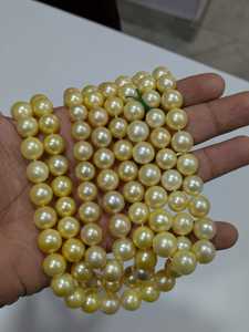 Collier de perles de perles de mer du sud dorées naturelles 16 pouces 7-10mm AAA qualité véritable bijoux de perles de mer du sud pour les femmes - Product Image 5