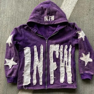 Sudadera con capucha personalizada con bordado desgastado Fabricante de algodón de peso pesado Sudaderas con capucha French Terry Basics algodón mezclado - Product Image 3