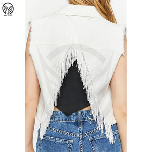 Chaleco vaquero transpirable sostenible para mujer 2025, chaleco vaquero para motocicleta, decoración de botones de estilo Vintage, ropa exterior Formal, servicios OEM de bienvenida - Product Image 3