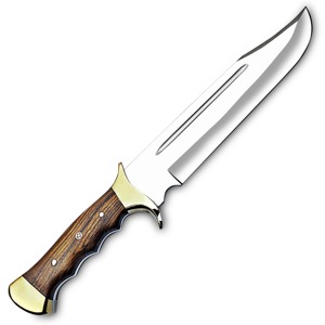 Fascio di coltelli fatti a mano in acciaio D2 da 18 pollici grande <span class=keywords><strong>Bowie</strong></span> Full Tang lama fissa coltelli da caccia con manico in palissandro