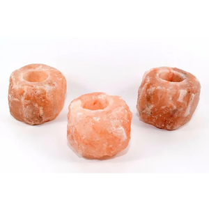 Porte-bougie en pierre de sel de l'Himalaya, fait main, forme naturelle, couleur naturelle, haute qualité, personnalisable, écologique, pour la maison et le spa - Product Image 4