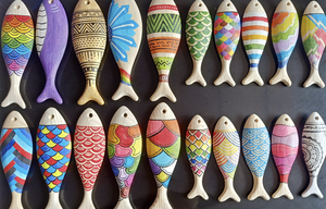 Pescado de madera artesanal vietnamita, decoración natural para espacios habitables modernos - Product Image 6