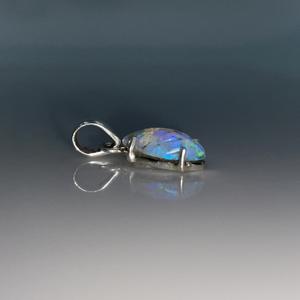 Colgante de talla de ópalo etíope de Fuego Azul, colgante de Plata de Ley 925, piedra preciosa artesanal, colgante de ópalo Natural, joyería, regalo de aniversario - Product Image 2