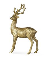 Sculpture animale de renne doré de luxe Art en métal pour pièce maîtresse de Table intérieure et cadeau de Noël Art en métal de cerf doré élégant