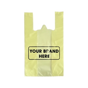 Eco-Friendly HDPE Plastic T-Shirt Carrier <b>Bags</b> Durable Shopping <b>Bags</b> for Supermarket Bakery - Product Image 1