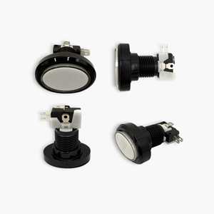 Ensemble d'arcades ovales avec 2 boutons poussoirs, éclairage LED, micro-interrupteur, en plastique et laiton, combinaison 1NO, 1A max. Borne à vis 24V IP40 - Product Image 3