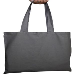 Sac fourre-tout en coton biologique 100% avec grandes poignées en corde, robuste, en toile, réutilisable pour les courses, la plage, personnalisable avec fermeture éclair - Product Image 6