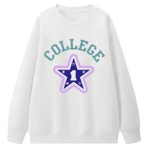 Suéter Casual de Punto con Cuello Redondo |   100% Algodón Forrado y Lavado |   Dibujos Animados del Campus Primavera/Otoño |   Servicio de Bordado e Impresión Personalizada - Product Image 3