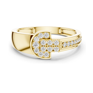 Bague élégante avec boucle en diamant de laboratoire 0,254 CT Or 18 carats, 14 carats, 10 carats et argent 925 Or rose, or jaune, or blanc Diamants de laboratoire - Product Image 1