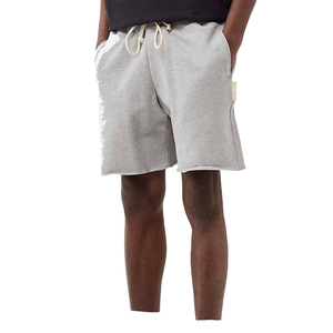 Short de sport personnalisé pour hommes, en éponge française, avec cordon de serrage, en molleton de coton à motif solide, en gros, short de sueur décontracté pour sports de plein air - Product Image 1