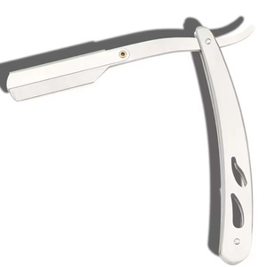 Maquinilla de afeitar profesional de una sola hoja de acero inoxidable con borde recto, herramienta de afeitado de seguridad desechable para uso de barba y cara - Product Image 6