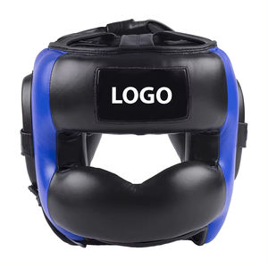 Meilleure vente en gros Entraînement professionnel unisexe Rexine/cuir DOUBLE SPORT Protège-tête Logo personnalisé pour la boxe et les arts martiaux - Product Image 3