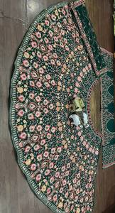 Belle fête porter 4 mètres évasé fausse Georgette Lehenga broderie paillettes travail - Product Image 2