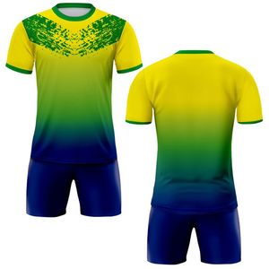 100% poliéster personalizado para hombre sublimación fútbol Jersey Conjunto personalizado fútbol ropa deportiva con pantalones cortos - Product Image 3