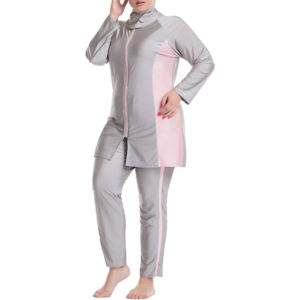 Burkinis professionnels pour femmes 2026, nouvelle collection, meilleure qualité, demi-zip, séchage rapide, respirants, manches longues, 2 pièces, imprimé éco-responsable sur le devant - Product Image 1