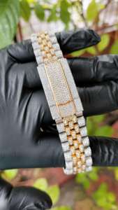 Montre chronographe de luxe en acier inoxydable de haute qualité, sertie de saphir en cristal de moissanite glacé, pour homme, passe le testeur de diamants, quartz - Product Image 3