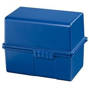 HAN Blue <b>Polystyrene</b> DIN A5 Cross Index Card <b>Box</b> 500 Cards 22.8 X 17.1 X 10.2 cm (W X H X D) - Product Image 1