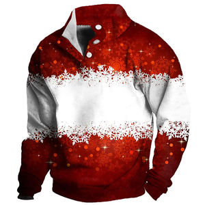 Sudaderas Personalizadas 2023 con Gráficos Sublimados, Media Cremallera, Tejido Grueso, 100% Algodón, con Bordado 3D, Diseño Navideño - Product Image 3