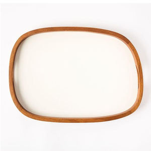 Bandeja DE SERVICIO DE pegatina Floral de esmalte de madera de diseño moderno de lujo, utensilios de cocina ecológicos decorativos elegantes para hoteles - Product Image 6