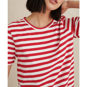 Women's High Quality Red & <b>White</b> Embroidery Printed <b>Shirt</b> Casual Short Length Wholesale - Product Image 5