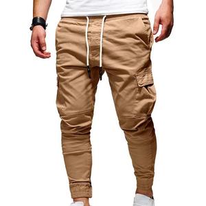 Nouveau pantalon cargo décontracté pour homme 2021, taille mi-haute, séchage rapide, respirant, mélange de coton, teinture unie, écologique, couleur unie, ajustement élastique - Product Image 3