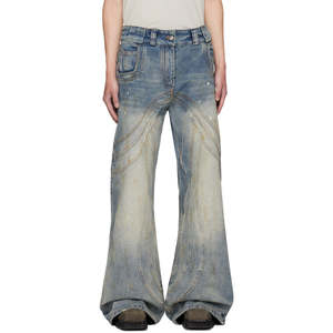 Pantalones Vaqueros Holgados Personalizados de Estilo Urbano para Hombre, Vaqueros de Mezclilla de Algodón Desgastados, Pantalones Vaqueros de Moda Vintage para Hombre - Product Image 5