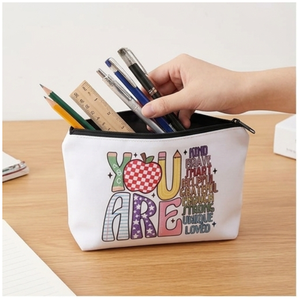 Trousse de toilette et de maquillage à fermeture éclair, motif 'You Are Words', pour l'appréciation des enseignants, idéale comme cadeau et pour l'école, 22x13.5cm - Product Image 3