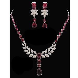 Conjunto de collar y pendientes de plata brillante de lujo con regalo de fiesta de boda de circón real para niñas Ocasión de compromiso - Product Image 1