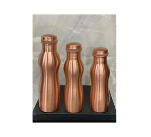 Glossy Wooden Paisley Design Modern Durable <b>Water</b> Bottle Pure Ayurvedic Yoga Office Travel India - Product Image 1