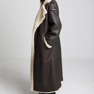 Áo khoác da nữ dài sang trọng, lót len chống thấm, giữ ấm tối ưu, phong cách đường phố, thanh lịch, mặc thường ngày mù<span class=keywords><strong>a</strong></span> đông - Product Image 3