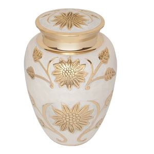 Premium Quality Brass Mother of Pearl Cremation <b>Urns</b> for Human Ashes Adult Handmade Metal <b>Urn</b> Golden Shining Brass Metal <b>Urn</b> - Product Image 2