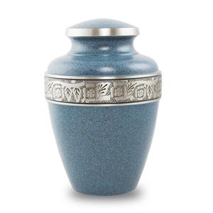 Urne en aluminium imprimée sur mesure de conception gravée pour les cendres de crémation d'adultes de souvenir Urne de crémation en métal de premier rang d'Inde - Product Image 3