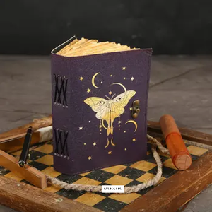 Luna güve boş büyü kitabı gölgeler dergisi kilit toka ile Vintage el yapımı deri kelebek baskı günlüğü - Product Image 6