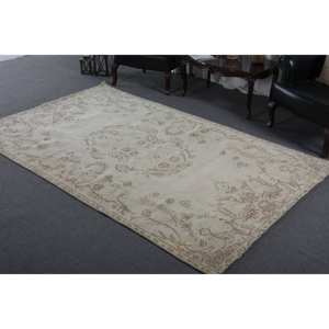 พรมขนสัตว์9.1ft สีเบจสีน้ำตาลคลาสสิกขนาด5.4 x ดีไซน์แบบเย็บปะติดปะต่อกันแบบตุรกีสำหรับห้องนั่งเล่นห้องนอนห้องโถงทำจากยางทรงสี่เหลี่ยม - Product Image 2