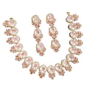 Collar Duplet Multicolor Natural, Joyería Nupcial India, Collar Bollywood - Product Image 1