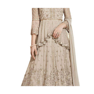 Elégante robe imprimée à manches longues Salwar Kameez pakistanaise avec Dupatta en soie pour adultes - Product Image 5