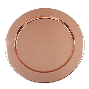 Cuivre plaqué martelé bordure métal rond chargeur assiette vaisselle plats et assiettes pour événement mariage fête décor - Product Image 2