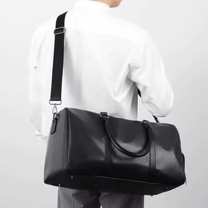 Custom Logo Large Capacity Fitness Travel Duffle <b>Bag</b> Waterproof Black PU <b>Mens</b> <b>Sports</b> Gym Duffel <b>Bag</b> - Product Image 6