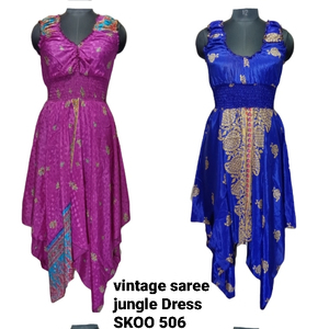 Abito boho da donna Vintage in seta giungla - Product Image 1