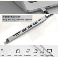 Hub Usb C 7 en 1 pour MacBook iPad Pro ordinateur portable 7 en 1 4K HD MI Hub 4 5 6 7 8 9 10 11 12 en 1 Type USB C Hub Adaptateur USB Type C Dock