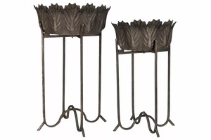 Ensemble de 3 jardinières en métal martelé doré, pots de fleurs ronds modernes pour l'intérieur, vente en gros, contenants décoratifs en laiton pour plantes - Product Image 5